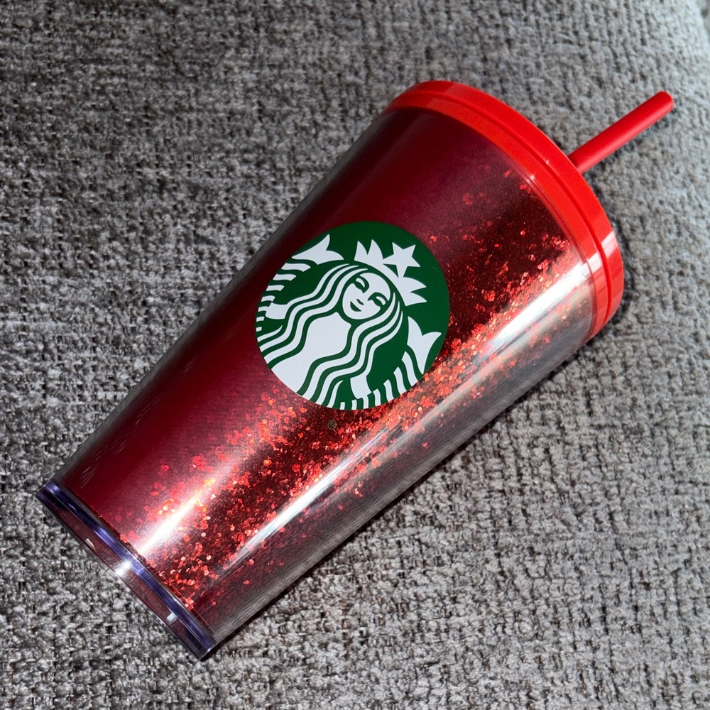 Starbucks Red Glitter Tumbler 16 oz